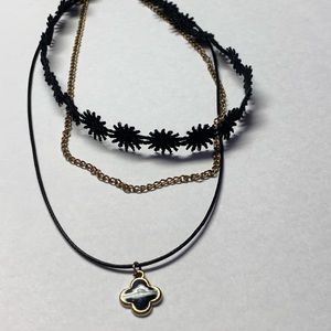 3 layer necklace choker